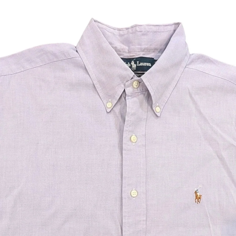 Polo Ralph Lauren Mens Lavender Yarmouth 16 34/35 Oxford Shirt Long Sleeve Flesh